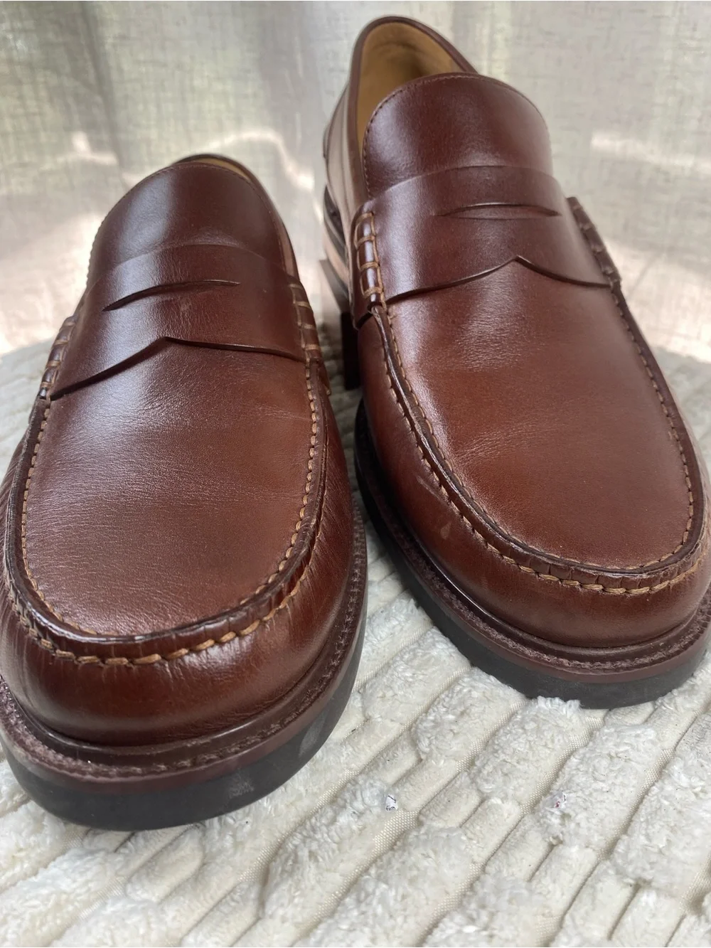 Cole Haan Pinch Prep Penny Loafers Scotch Brown 11.5M Leather NWOT